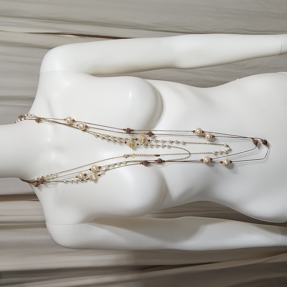 Esmor Lot of 2 Extra Long Length Necklaces.